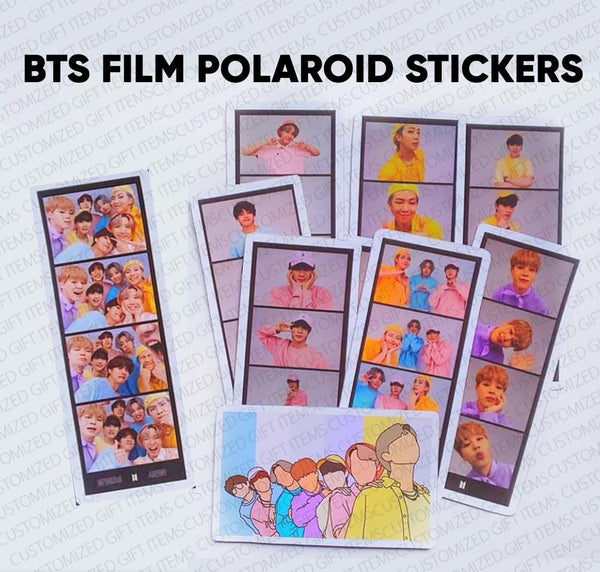BTS Army Film Polaroid Stickers HD Quality Pack of 4 - Kpop Store Pakistan