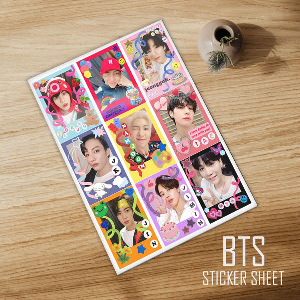 BTS Member Sticker Bangtan Boys Kpop Uncut A4 Size(11.5x8 inch) - Kpop Store Pakistan