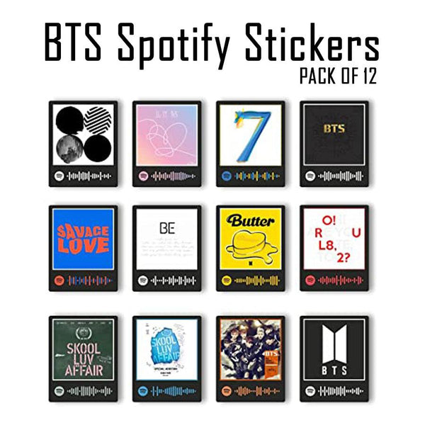 BTS Spotify Sticker Decals Scannable for Amy Kpop BT21 (Pack of 12) - Kpop Store Pakistan