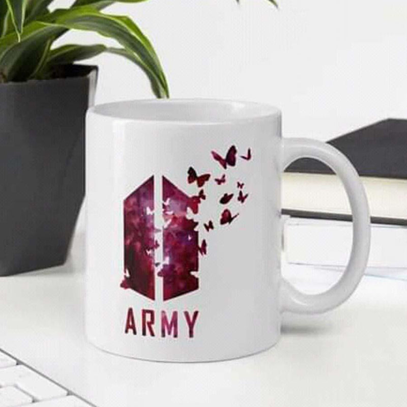 BTS Mug Cute Pink for Army Ceramic Cup for Kpop BT21 (Printed) - Kpop Store Pakistan