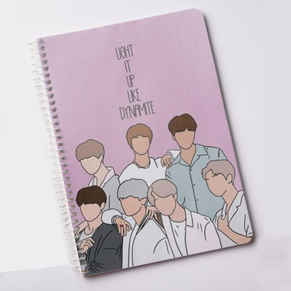 BTS Notebook Dynamitee Design Digital Printed (A5) - Kpop Store Pakistan