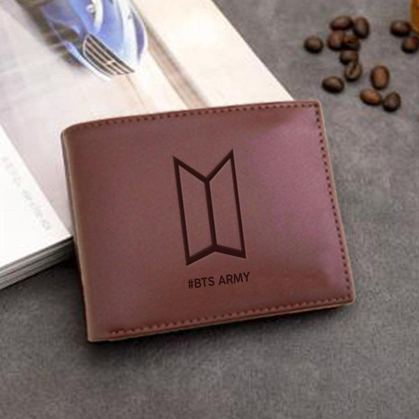 BTS wallet for boys army korean band kpop original leather bifold purse - Kpop Store Pakistan
