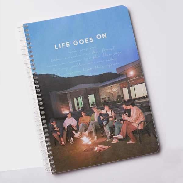 BTS Notebook Life Goes On Design Note pad Signature Printed (A5) - Kpop Store Pakistan