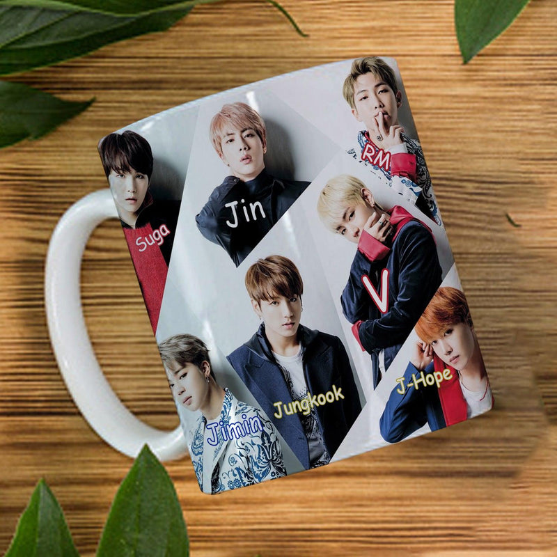 BTS Mug for Army 7 Member Kpop Ceramic BT21 Cup (Printed) - Kpop Store Pakistan