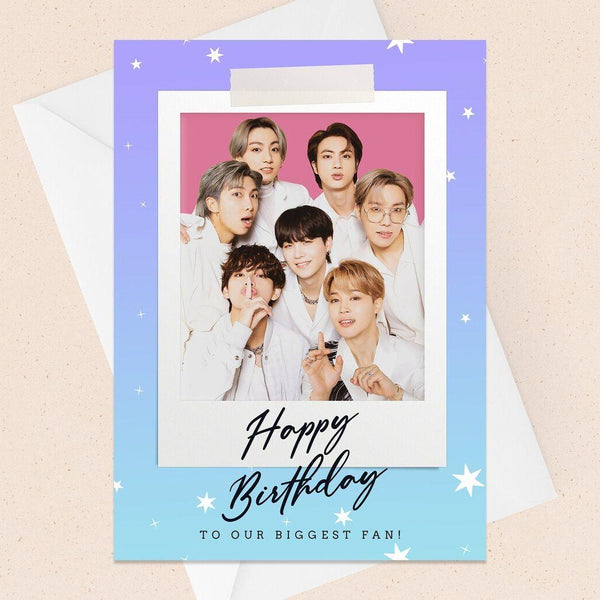BTS Birthday Cards for Army Kpop Fans BT21 Greeting Card Folded - Kpop Store Pakistan