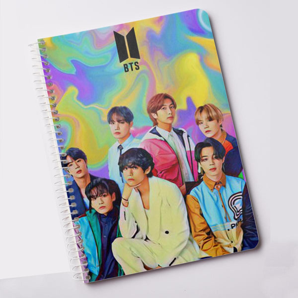 BTS Notebook Rainbow Design Note pad Signature Printed (A5) - Kpop Store Pakistan