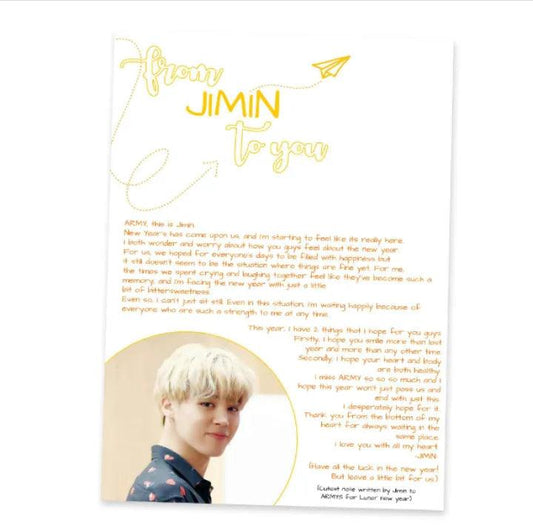 BTS Letter From Bias Jimin KPOP - Kpop Store Pakistan