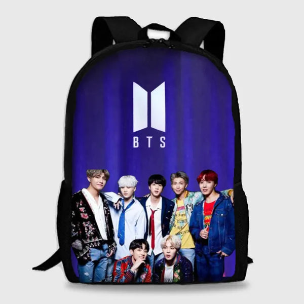 Bts Backpack Blue Army with Laptop Partition Digital Printed Bag - Kpop Store Pakistan