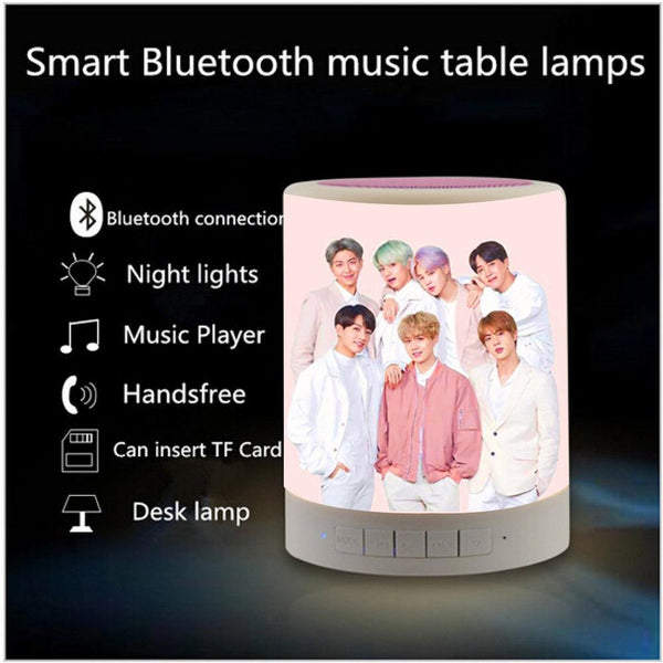 BTS Touch Lamp LED Music Speaker Chargeable for KPOP Fans (Printed) - Kpop Store Pakistan