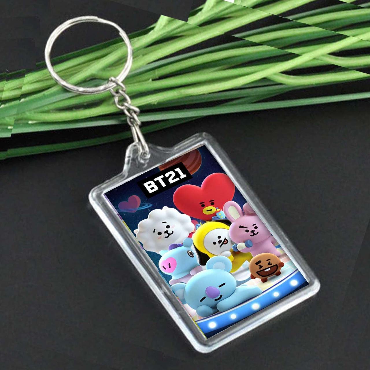 BTS BT21 Cartoon Colorful Key chain - Kpop Store Pakistan