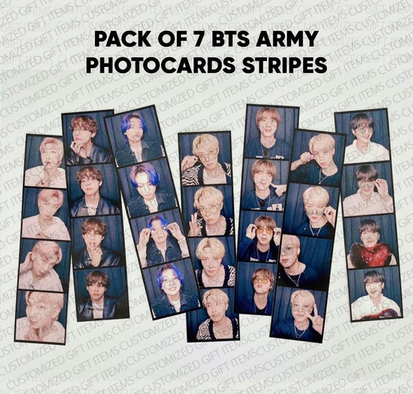 BTS Photo stripes Army Members Album KPOP BT21 Pack of 7 Card Stripes - Kpop Store Pakistan