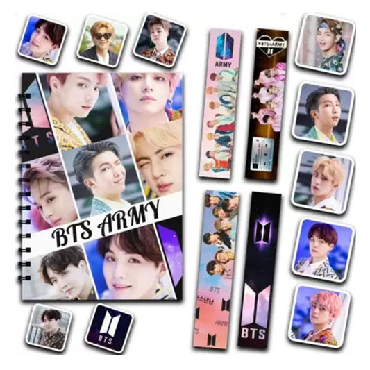 BTS Notebook, Bookmarks and Stickers for KPOP Army BT21 (Deal of 15 Items) - Kpop Store Pakistan