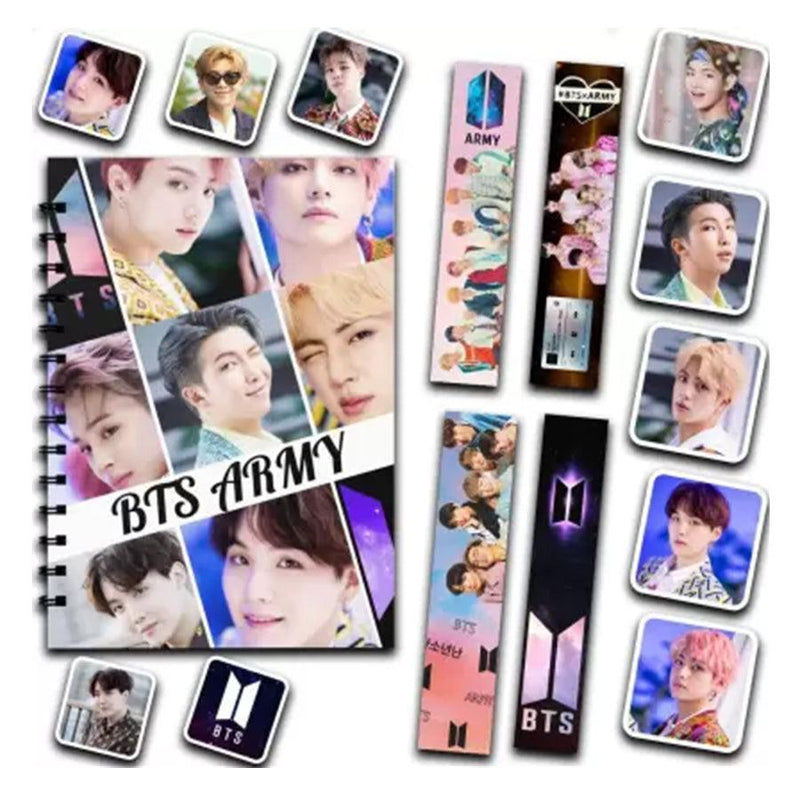 BTS Notebook, Bookmarks and Stickers for KPOP Army BT21 (Deal of 15 Items) - Kpop Store Pakistan