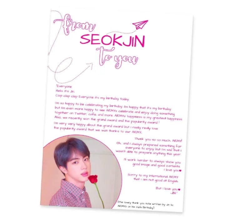 BTS Letter From Bias Jin KPOP - Kpop Store Pakistan